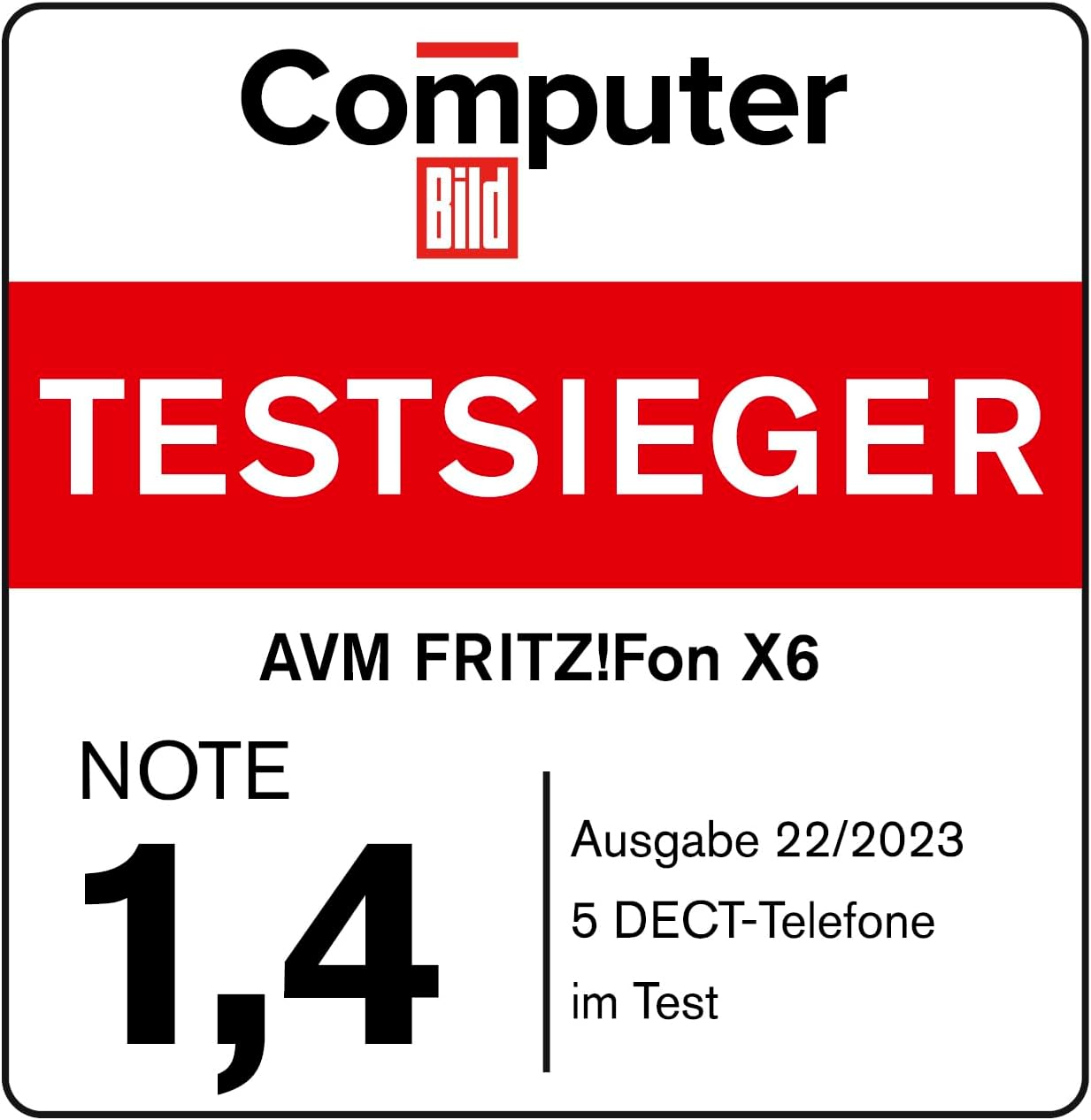 AVM FRITZ!Fon X6 White DECT-Komforttelefon weiß, deutschsprachige Version