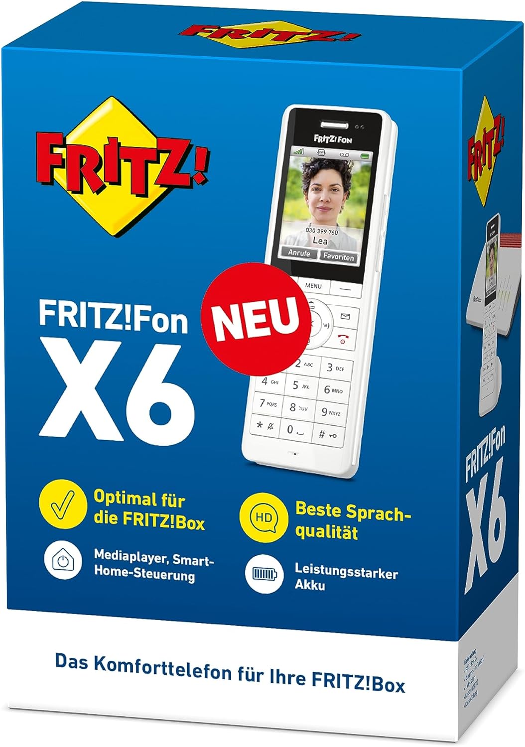 AVM FRITZ!Fon X6 White DECT-Komforttelefon weiß, deutschsprachige Version